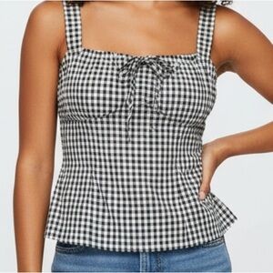Princess Polly Monochrome Gingham Crop Top